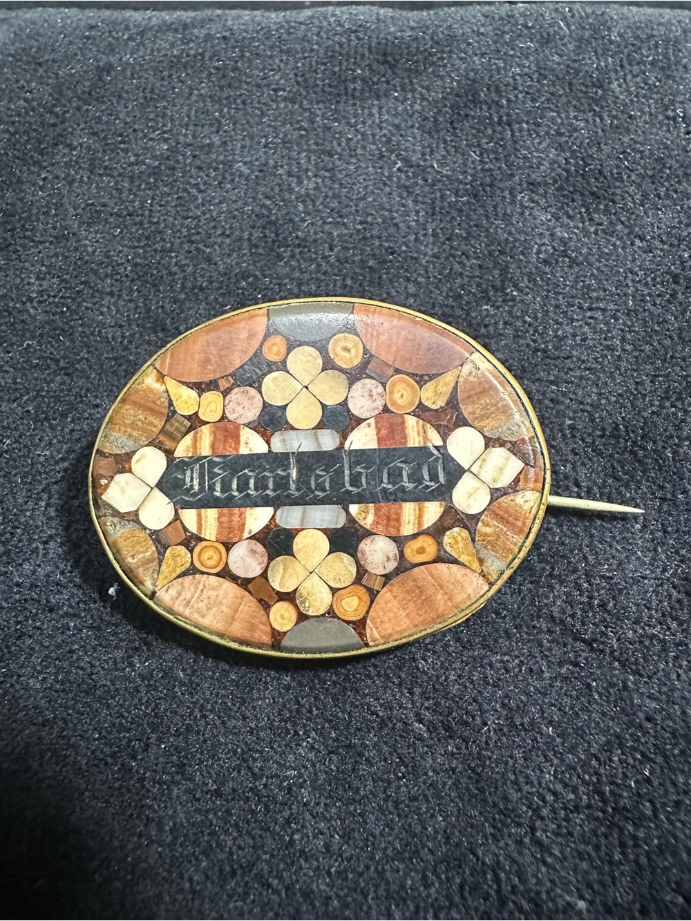 Antique/Victorian Bohemian Karlsbad Micro-Mosaic Collectors Brooch